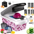 Ergonomic Manual Vegetable Chopper Food Slicer, 15 in 1 Multi-Function Food Chopper for Onion, Veggie, Cheese Grater, Vegetable... - Innovative Kitchen Helper for Modern Cooking - Default Title