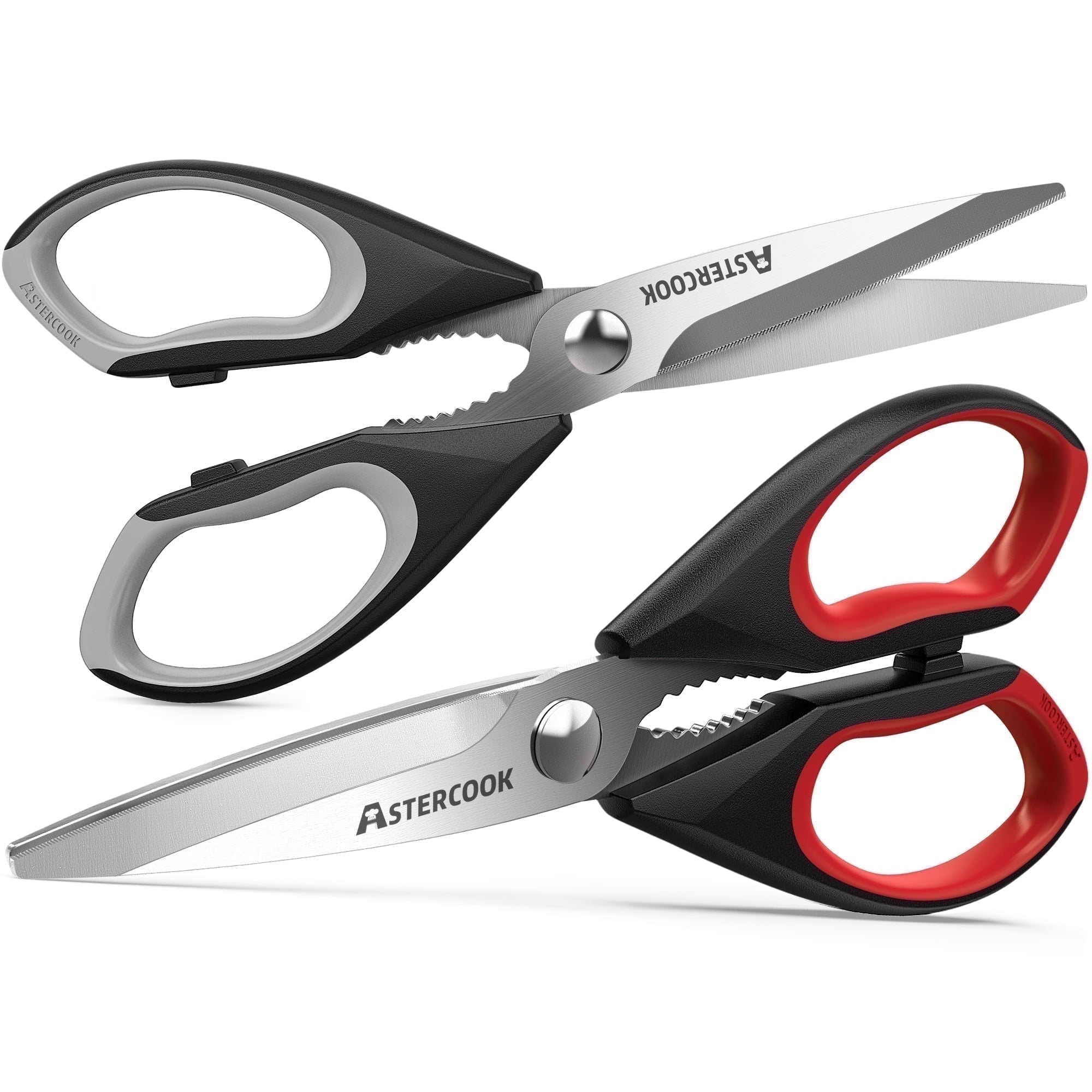 Innovative 2 Pcs Kitchen Scissors, Heavy Duty Shears with Serrated Blade, Ergonomic Handle Food Scissor for Poultry, H... - Innovative Kitchen Helper for Modern Cooking - Default Title