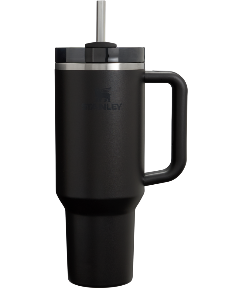Insulated Travel The Quencher H2.0 Flowstate Tumbler  | Stanley Create D332L - Double-Wall Vacuum Insulated Travel Tumbler with Straw - Black 2.0