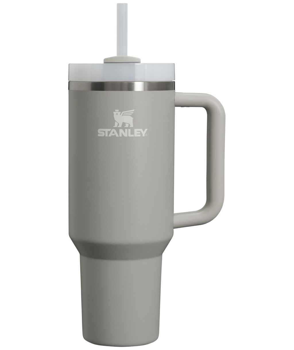 Insulated Travel The Quencher H2.0 Flowstate Tumbler  | Stanley Create D332L - Double-Wall Vacuum Insulated Travel Tumbler with Straw - Ash