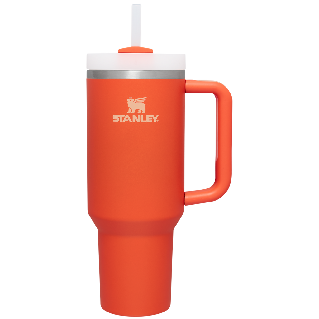 Insulated Travel The Quencher H2.0 Flowstate Tumbler  | Stanley Create D332L - Double-Wall Vacuum Insulated Travel Tumbler with Straw - Tigerlily