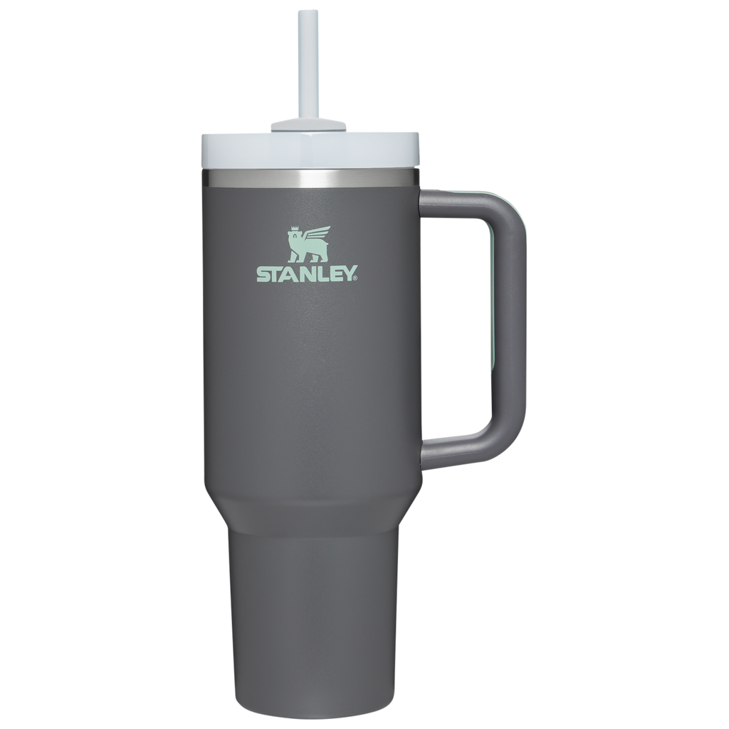 Insulated Travel The Quencher H2.0 Flowstate Tumbler  | Stanley Create D332L - Double-Wall Vacuum Insulated Travel Tumbler with Straw - Charcoal
