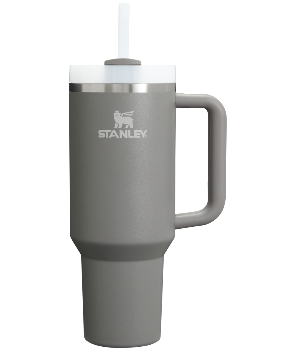 Insulated Travel The Quencher H2.0 Flowstate Tumbler  | Stanley Create D332L - Double-Wall Vacuum Insulated Travel Tumbler with Straw - Stone