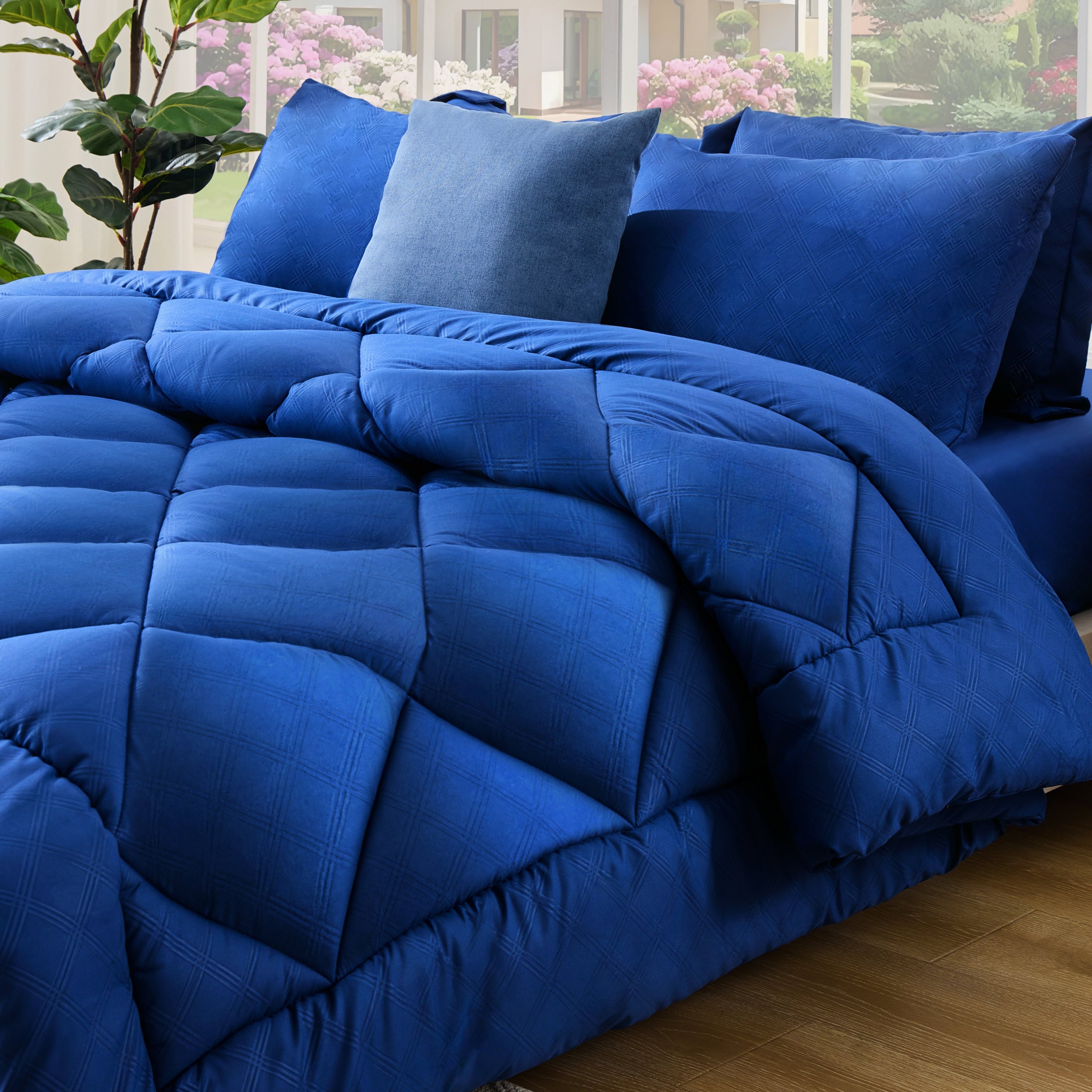 All-Season Full Comforter Set 4 Pieces,Comforter Set,Bed in a Bag, Bedding Set with Comforter,Fitted Sheet,Flat Sheet,Pillowcase... - Hypoallergenic Ultra-Fluffy Quilt for Winter - Default Title