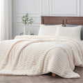 Luxurious Quilted Fleece Queen Comforter Set -Super Soft & Warm Fluffy White Bedding, Luxury Fuzzy Heavy Bed Set for Winter with 2 Pill... - Cloud-Like Soft Lightweight Bed Comforter - Default Title