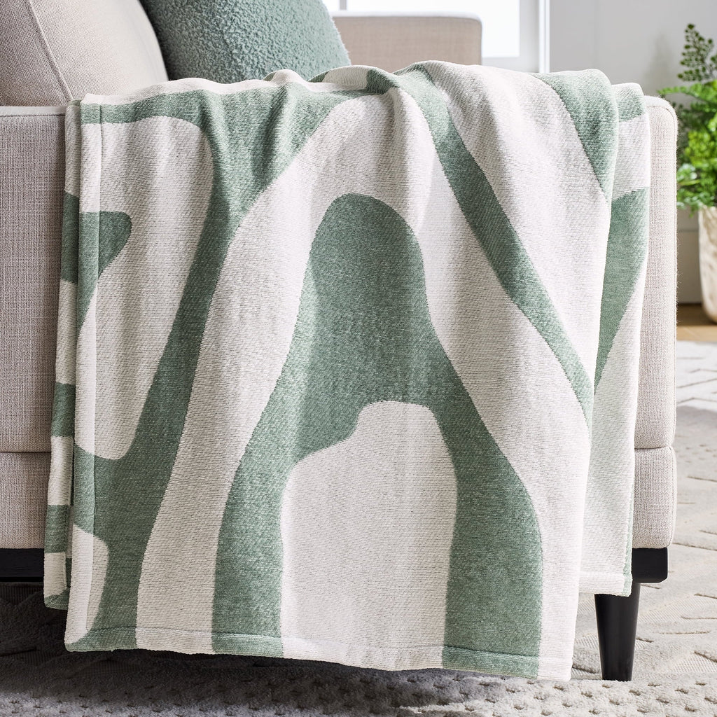 Cozy Fleece Chenille Jacquard Soft Throw Blanket, Soft Sea - Super Soft Reversible Sherpa Flannel Blanket - Default Title