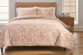 Fluffy Down Alternative Woven Damask 2-Piece Comforter Set, Blush, Full Queen, All Ages - Hypoallergenic Ultra-Fluffy Quilt for Winter - Default Title