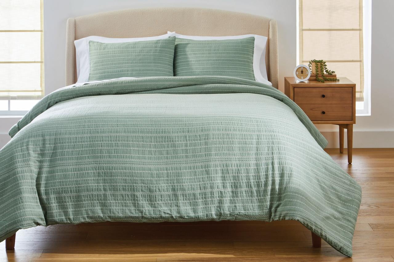 Luxurious Quilted Crafted Woven 3-Piece Comforter Set, Green River, Full Queen, All Ages - Cloud-Like Soft Lightweight Bed Comforter - Default Title