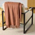Reversible Sherpa Faux Mohair Cozy Couch Throw Blanket Terracotta Clay, 50x72" - Lightweight Plush Warm Blanket for All Seasons - Default Title