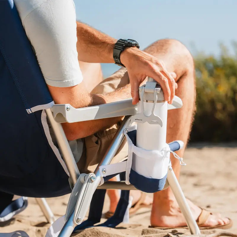 Rust-Resistant Aluminum Backpack Beach Chair - Choice 709 - Multi-Position Outdoor Beach Chair with Pillow Detail