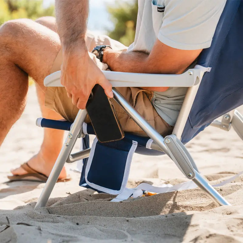 Rust-Resistant Aluminum Backpack Beach Chair - Choice 709 - Multi-Position Outdoor Beach Chair with Pillow Detail