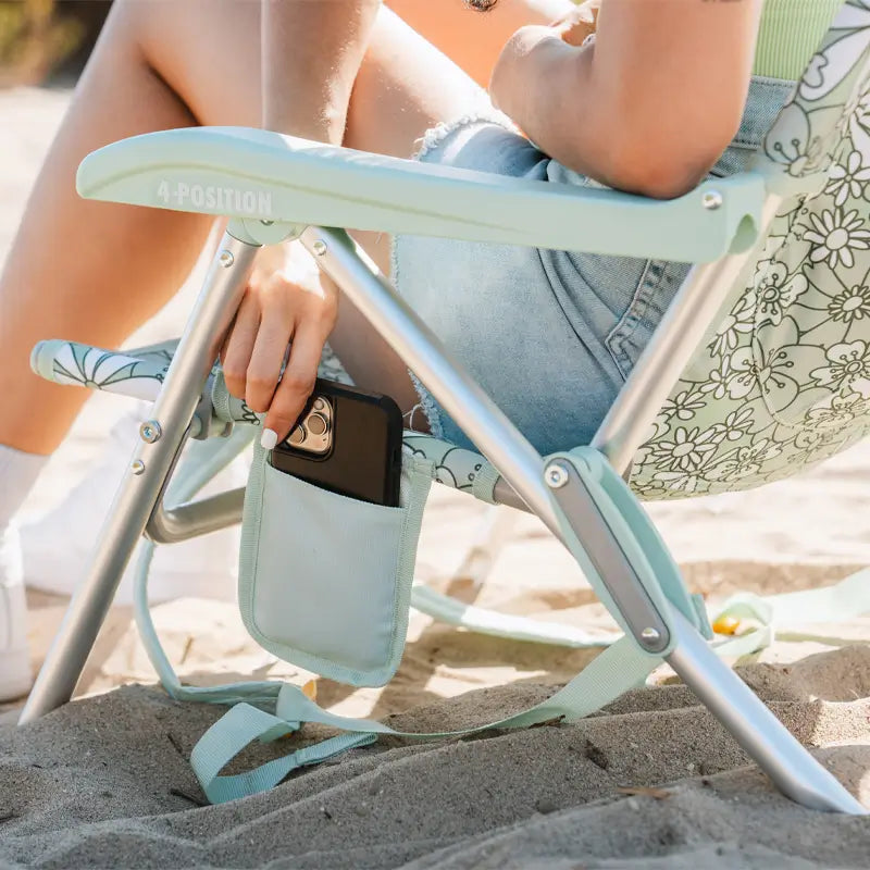 Rust-Resistant Aluminum Backpack Beach Chair - Choice 709 - Multi-Position Outdoor Beach Chair with Pillow Detail