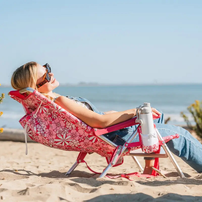 Rust-Resistant Aluminum Backpack Beach Chair - Choice 709 - Multi-Position Outdoor Beach Chair with Pillow Detail