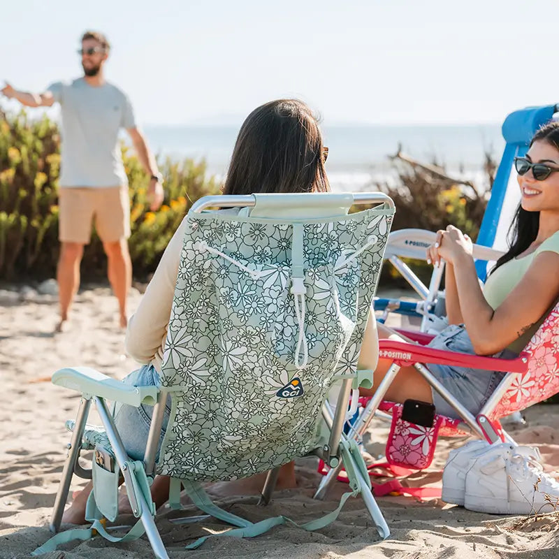 Rust-Resistant Aluminum Backpack Beach Chair - Choice 709 - Multi-Position Outdoor Beach Chair with Pillow Detail