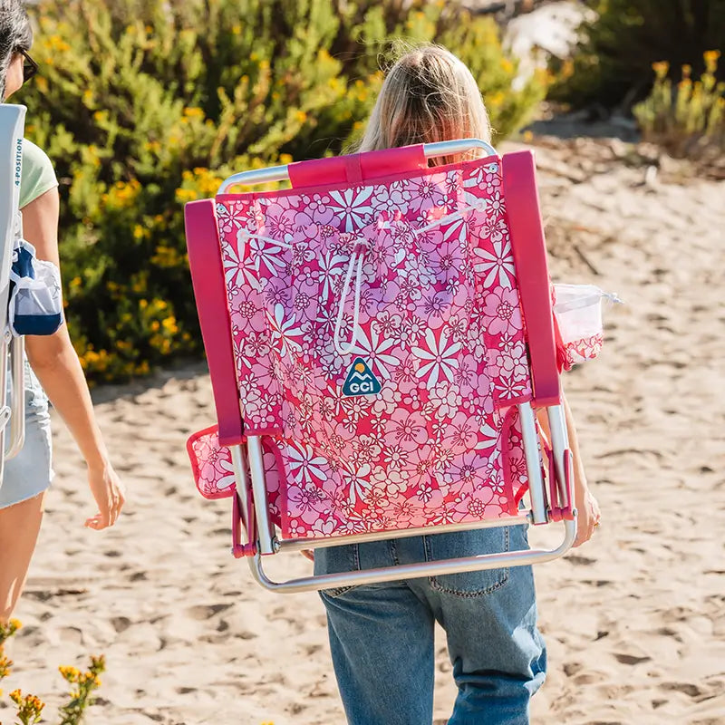 Rust-Resistant Aluminum Backpack Beach Chair - Choice 709 - Multi-Position Outdoor Beach Chair with Pillow Detail