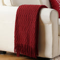 Lightweight Warm Dark Red Blanket for Couch,Burgundy Knit Throw Blanket for Bedroom,Christmas Throw,50"x60" - Super Soft Reversible Sherpa Flannel Blanket - Default Title
