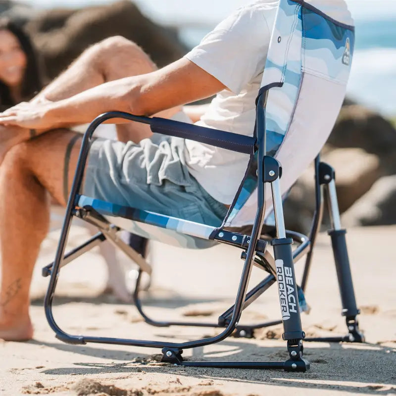 Patented Spring-Action Beach Rocker - Choice 712 - Heavy-Duty Kickback Rocker with Beverage Holder Detail