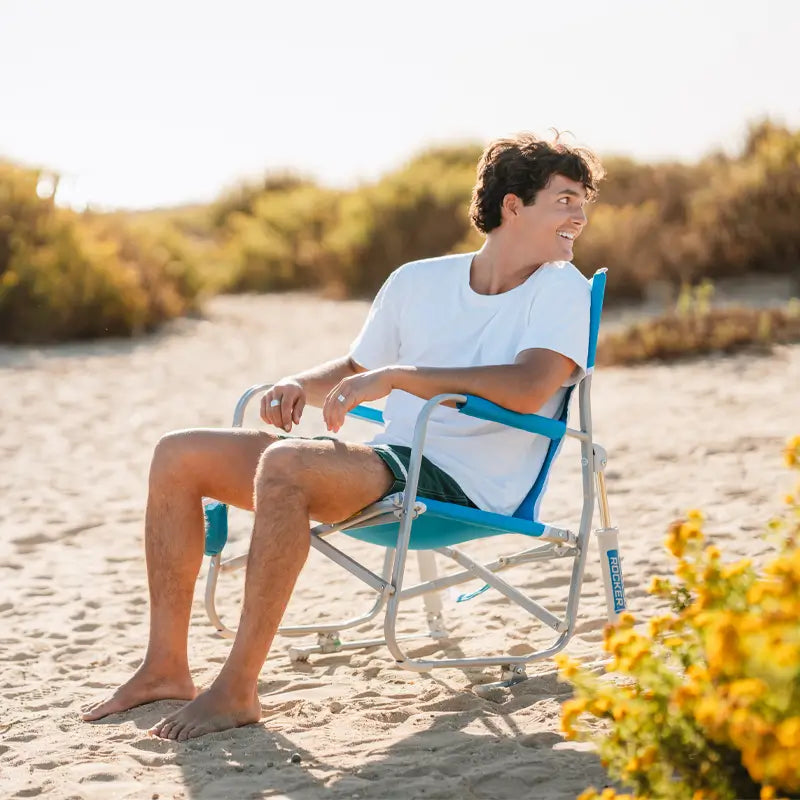 Patented Spring-Action Beach Rocker - Choice 712 - Heavy-Duty Kickback Rocker with Beverage Holder Detail