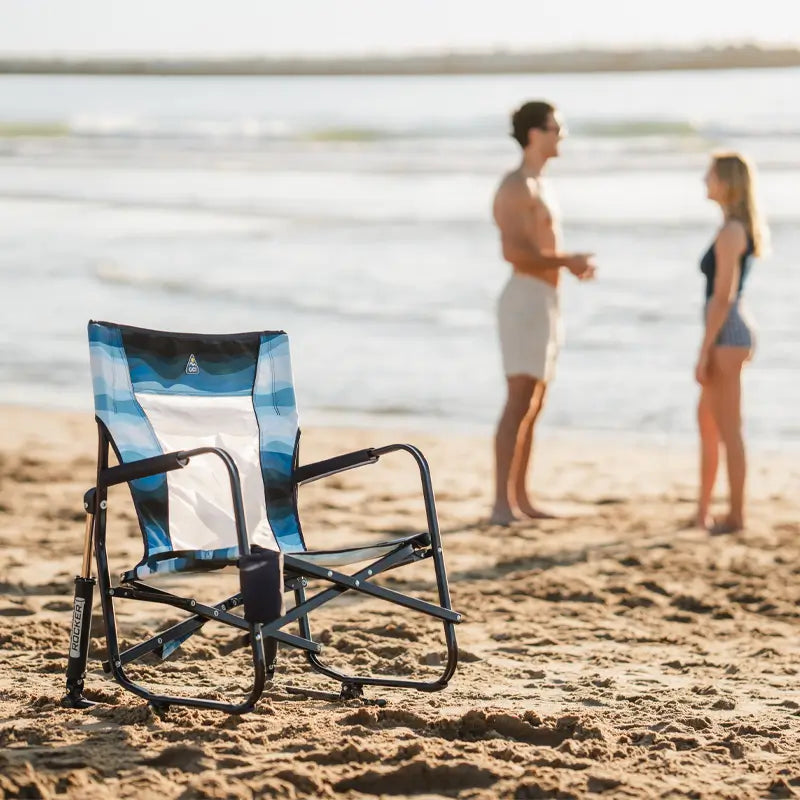 Patented Spring-Action Beach Rocker - Choice 712 - Heavy-Duty Kickback Rocker with Beverage Holder Detail