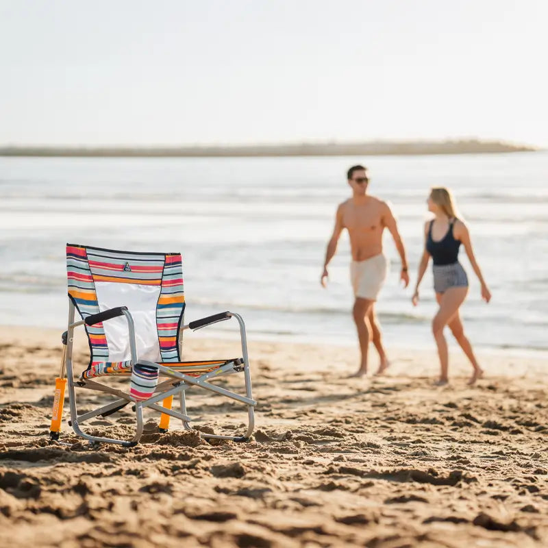 Patented Spring-Action Beach Rocker - Choice 712 - Heavy-Duty Kickback Rocker with Beverage Holder Detail