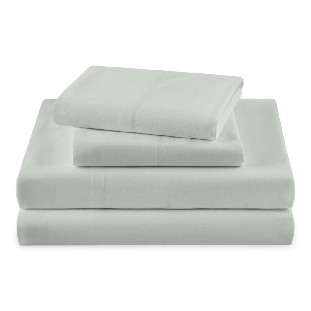 Ultra-Soft Solid 4-Piece 100% Cotton Washed Percale Sage Green Sheet Set, Full - Luxury Bed Sheet Set with Deep Pockets - Default Title