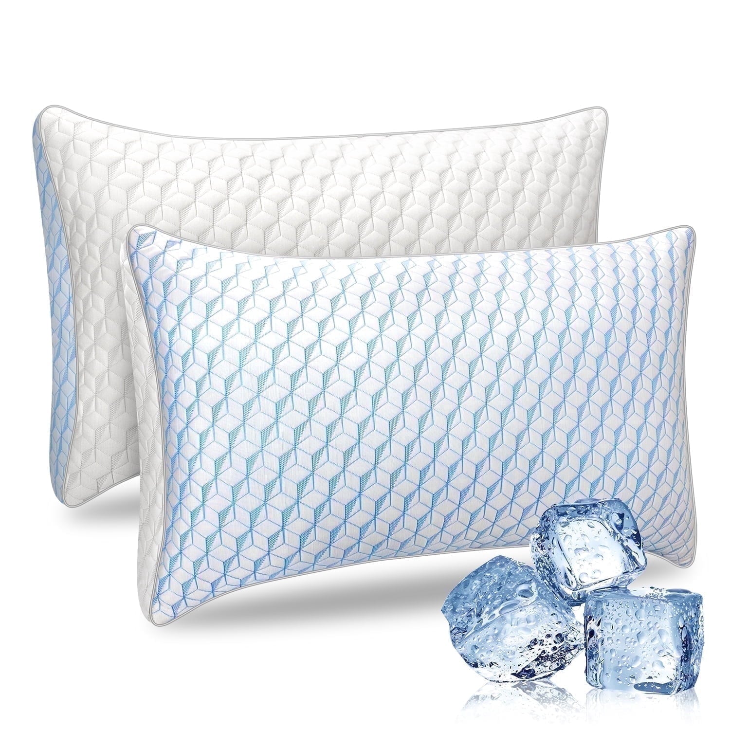 Ergonomic Memory Foam Bed Pillows, Pillows for Bed Queen Size 2 Pack, Premium Down Alternative Luxury Hotel Pillows Set of 2, Cooling Pillo... - Orthopedic Shredded Foam Bed Pillow Set - Default Title