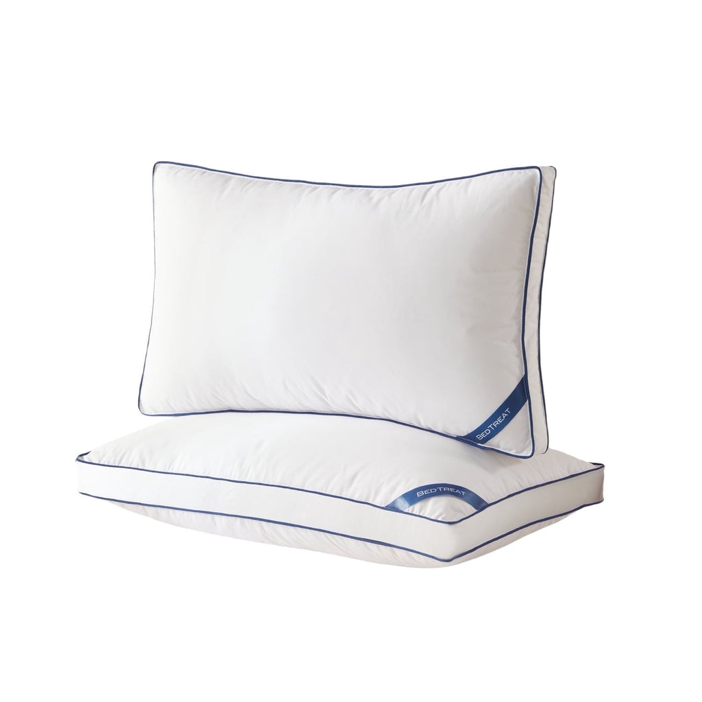 Ergonomic Memory Foam Goose Down Feather Pillows Queen Size Set of 2, Luxury Soft Hotel Quality pillows for Sleeping, Organic Cotton Cover ... - Ergonomic Memory Foam Pillow for Neck Pain Support - Default Title