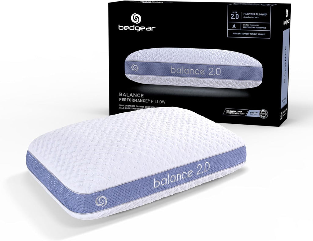 Ergonomic Memory Foam Performance Pillow – 2.0 - Moisture Wicking Bed Pillow for All Sleep Positions - Medium Firmness Bed Pillow -... - Decorative Throw Pillow Cushion for Sofa & Bed - Default Title