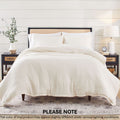 Fluffy Down Alternative 3-Piece Cream Gauze Comforter Set, Adult Full/Queen - Luxurious Quilted Duvet Cover Set - Default Title