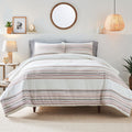 Fluffy Down Alternative 3-Piece Red Yarn Dye Stripe Comforter Set, Full/Queen - All-Season Down Alternative Comforter Insert - Default Title
