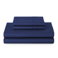 Wrinkle-Resistant 4-Piece 300 Thread Count Blue Cove Cotton Sateen Bed Sheet Set, Queen - Luxury Bed Sheet Set with Deep Pockets - Default Title