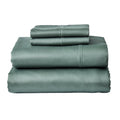 Cooling Sateen 4-Piece 300 Thread Count Green Ash Cotton Sateen Bed Sheet Set, Cali King - Breathable Egyptian Cotton Flat & Fitted Sheets - Default Title