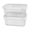 Sweet Treat Shaped 4Cup Rectangle Glass Food Storage Container with Tritan Lid. Set of 2, 4 Pieces, Designed to H... - Playful Star & Heart Shaped Geometric NeeDoh - Default Title