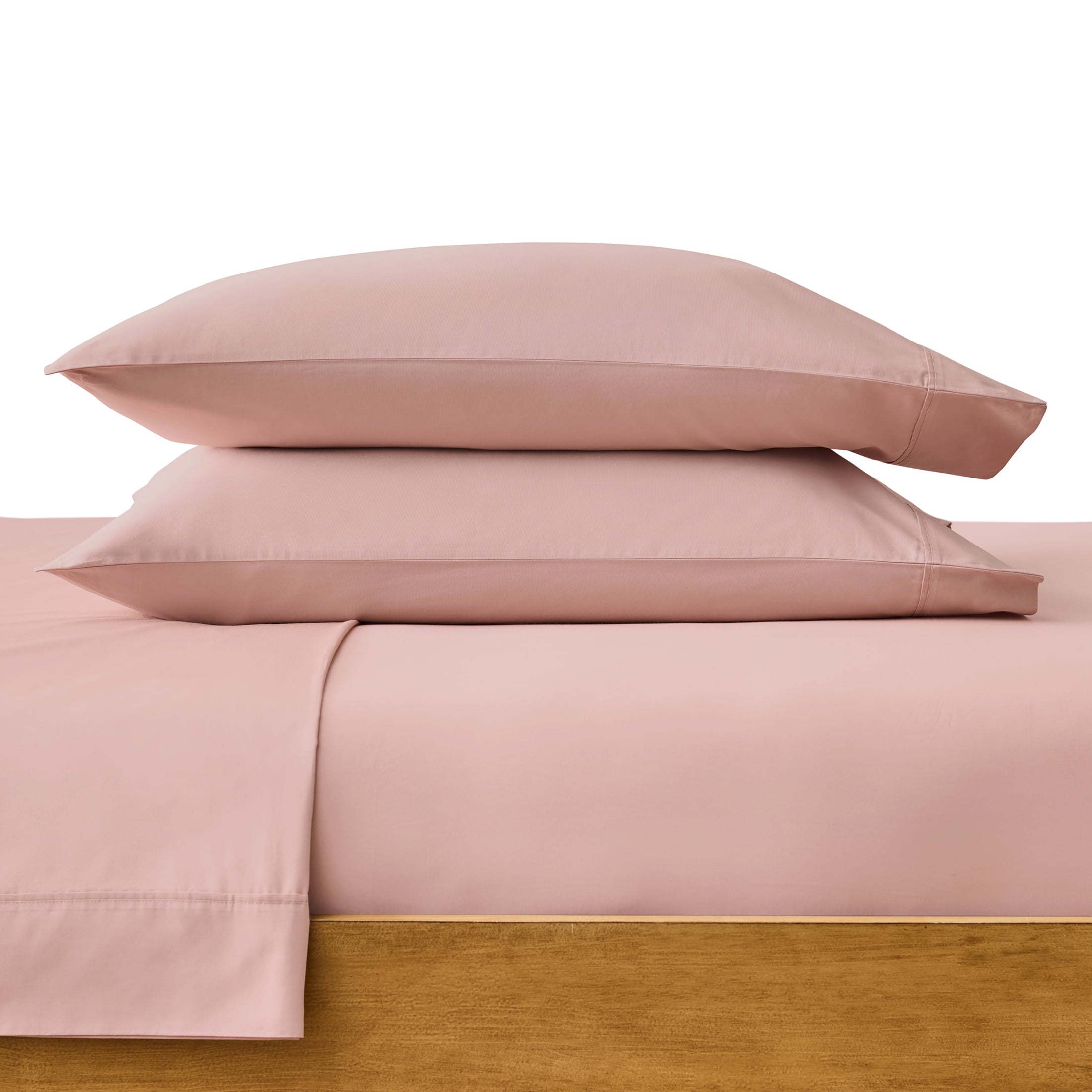 Premium Egyptian Cotton 300 Thread Count Cotton Percale 3-Piece Antique Blush Bed Sheet Set, Twin - Breathable Egyptian Cotton Flat & Fitted Sheets - Default Title