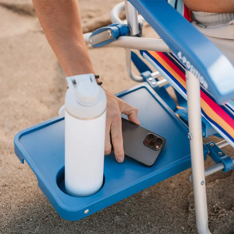 Reclining Beach Big Surf with Slide Table - Choice 334 - Multi-Position Outdoor Beach Chair with Pillow Detail