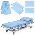Premium Egyptian Cotton 6 Pcs Hospital Bed Sheets Set, Includes 2 Fitted Sheet 84x36x14", 2 Flat Sheets 104x59", 2 Pillowcases 19x29", Soft B... - Breathable Egyptian Cotton Flat & Fitted Sheets - Default Title