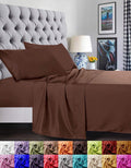 Ultra-Soft 1500 Series Microfiber Bed Sheets 4-Piece Set, Deep Pocket, Twin/Twin XL Chocolate Brown - Luxury Bed Sheet Set with Deep Pockets - Default Title