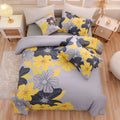 All-Season Yellow Floral Comforter Set Queen Flower Bed Set Adult Soft Botanical Boho Bedding Set - Luxurious Quilted Duvet Cover Set - Default Title