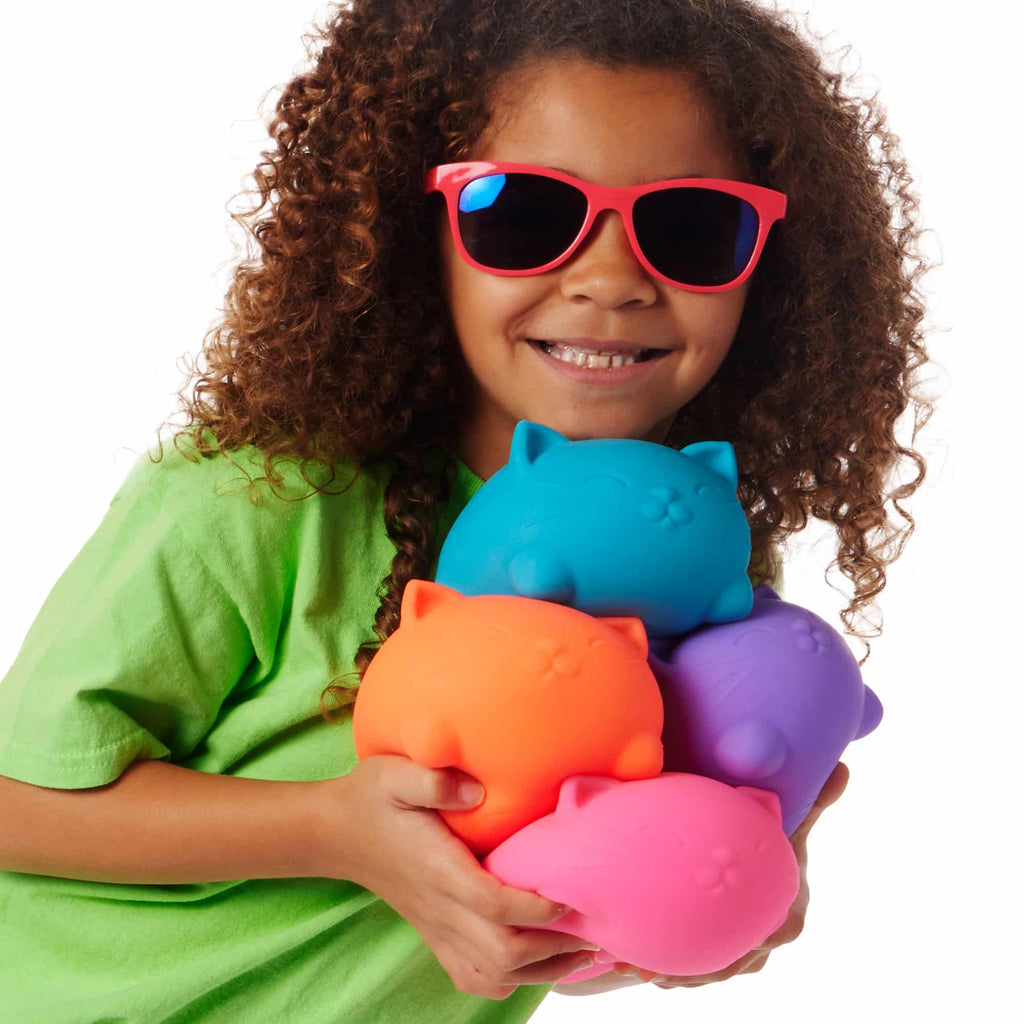 Purrfectly Squishy Super NeeDoh Cool Cats | Select Opal Prairie - Dino Character Malt-Gel Filled Sensory Glob Detail
