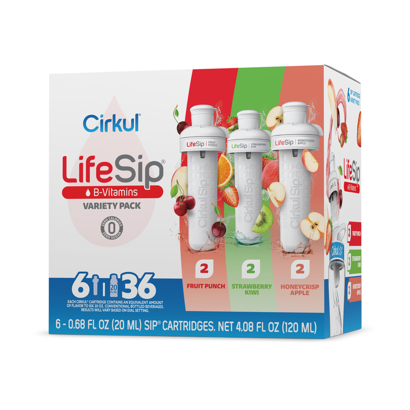 Refreshing Electrolyte LifeSip 6-Pack Variety Pack PN3A - Sugar-Free Fruit Flavor Cartridge Refill - Default Title