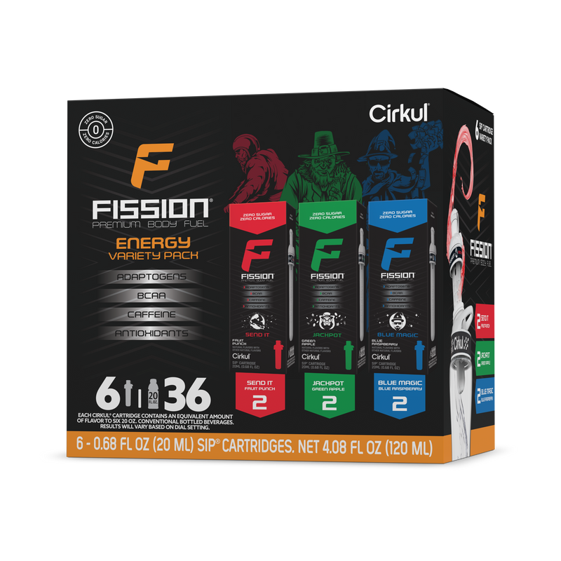 Natural Fruit Flavored Fission 6-Pack Variety Pack 97EI - Vitamin-Infused Natural Refreshing Flavor Core - Default Title
