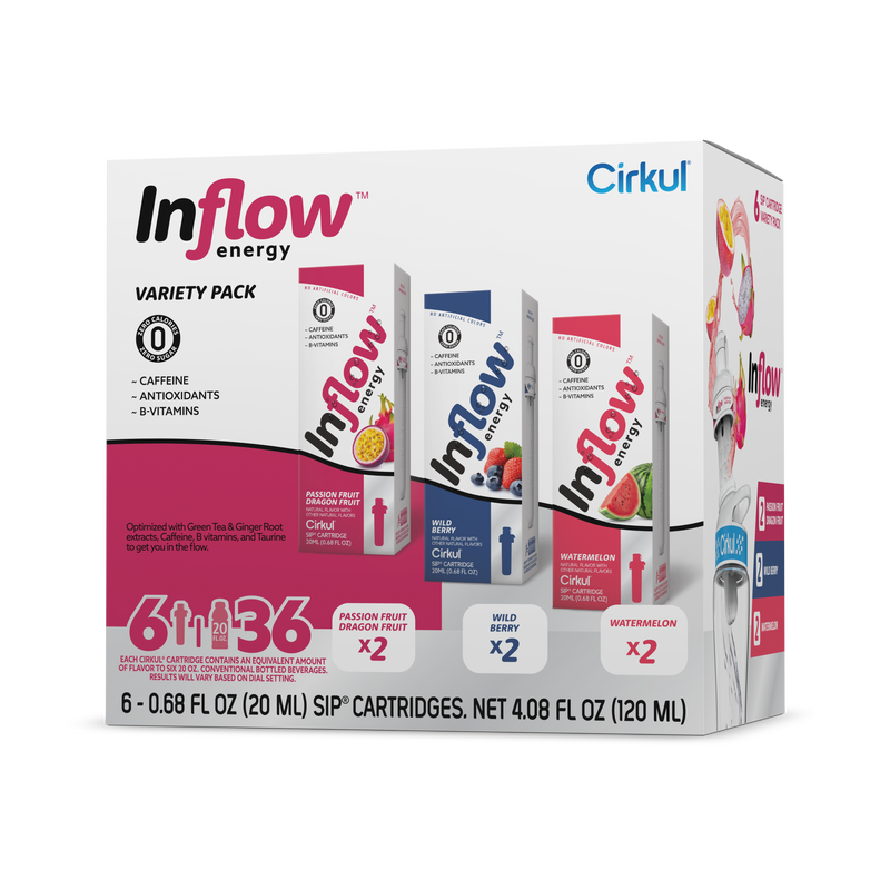 Sugar-Free Inflow Energy 6-Pack Variety Pack VCUW - Zero-Calorie Multi-Flavor Sip Pods for Water Bottle - Default Title