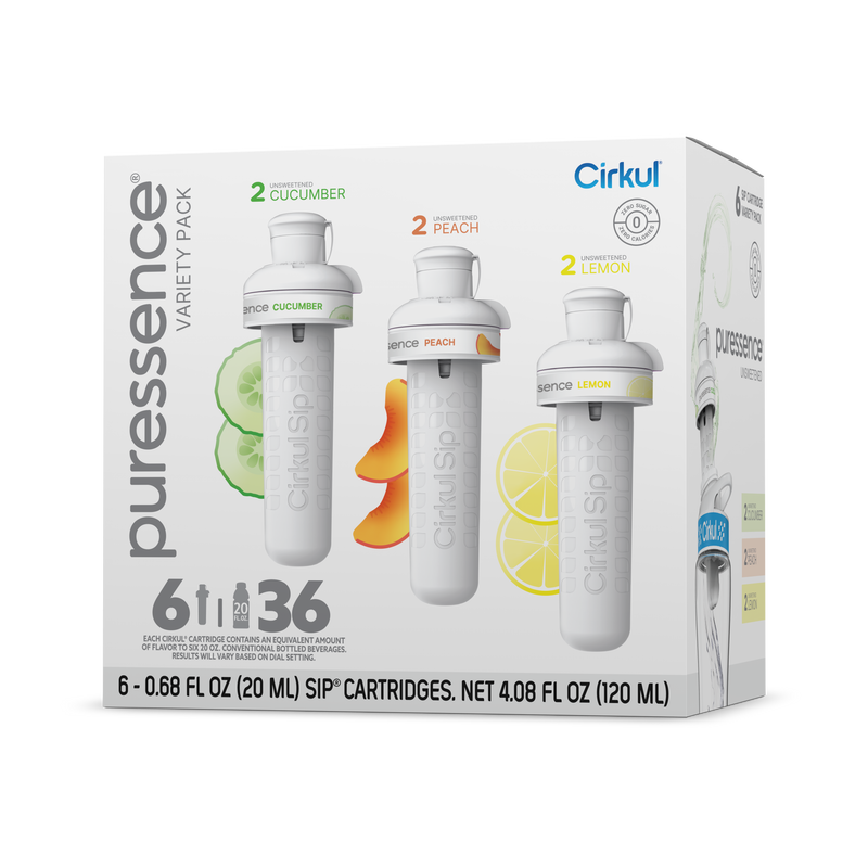 Zero-Calorie Puressence 6-Pack Variety Pack 3T3F - Zero-Calorie Multi-Flavor Sip Pods for Water Bottle - Default Title