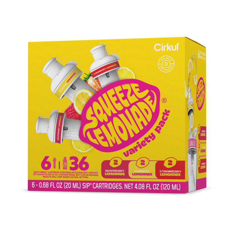 Vitamin-Infused Squeeze Lemonade 6-Pack Variety Pack 3TLS - Zero-Calorie Multi-Flavor Sip Pods for Water Bottle - Default Title