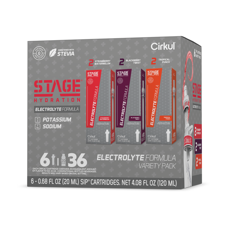 Natural Fruit Flavored Stage 6-Pack Variety Pack 4ZSP - Electrolyte Hydration Enhanced Taste Cartridges - Default Title