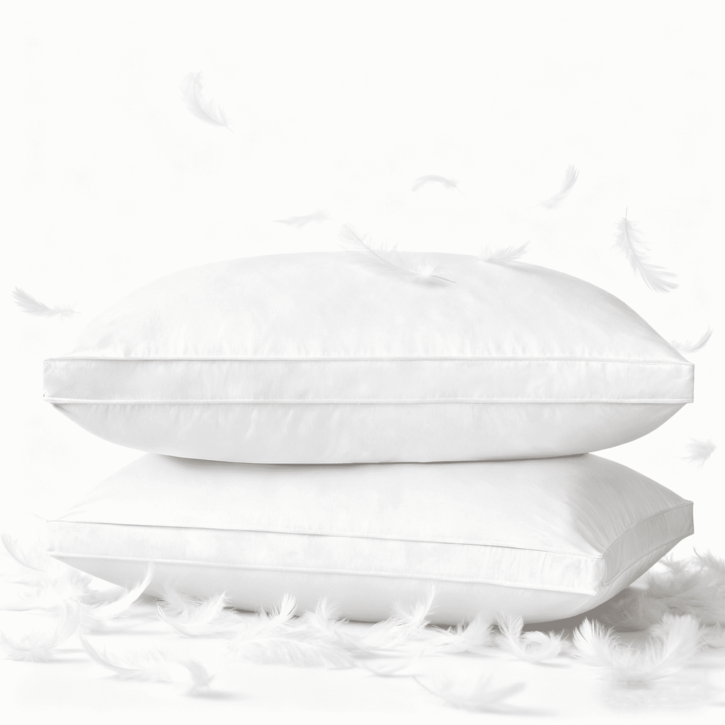 Fluffy Shredded Goose Feather & Down Pillow King Size 20"x36" – Hotel Quality Bed Pillow for Sleeping, 100% Organic Cotton Cover, Hyp... - Ergonomic Memory Foam Pillow for Neck Pain Support - Default Title