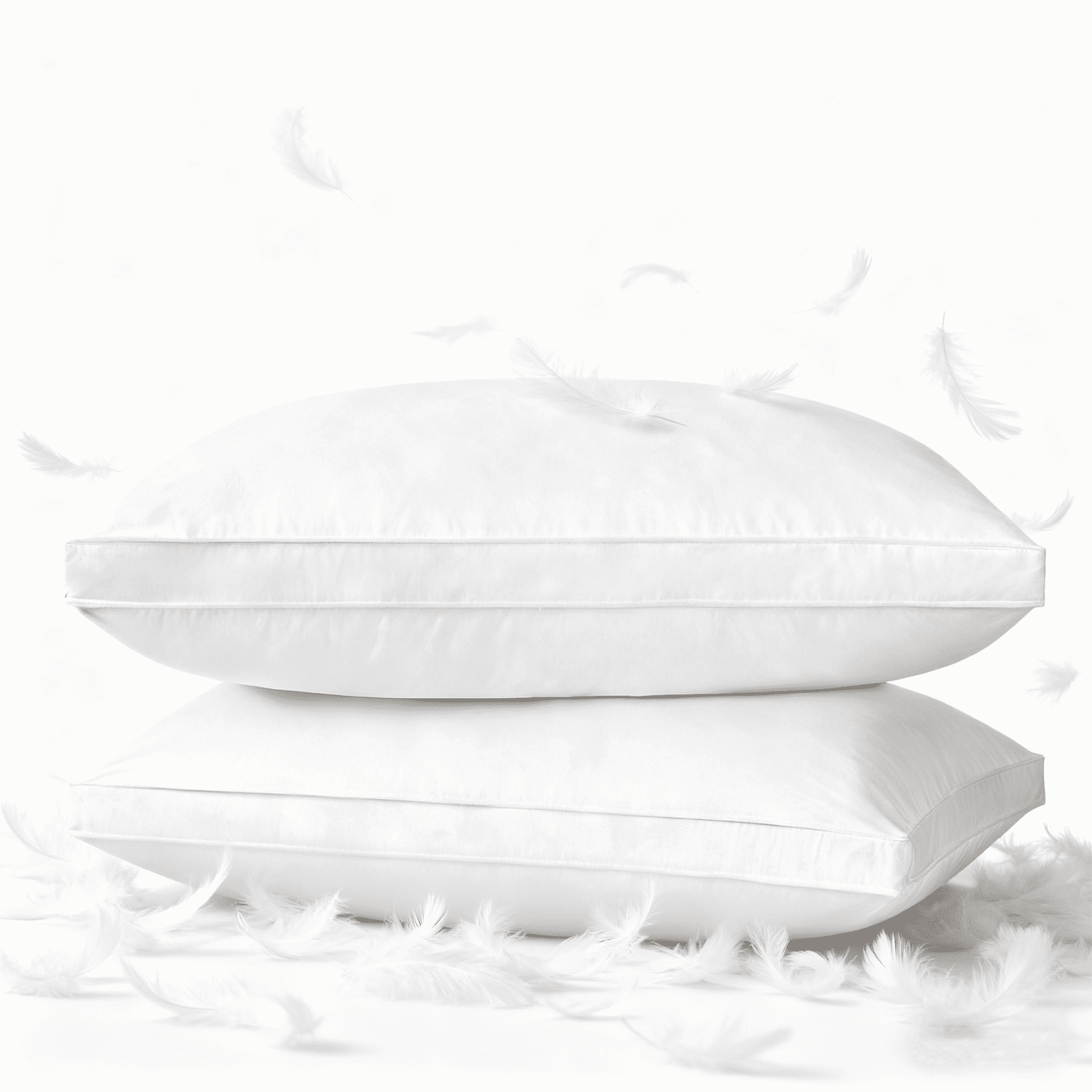 Fluffy Shredded Goose Feather & Down Pillow King Size 20"x36" – Hotel Quality Bed Pillow for Sleeping, 100% Organic Cotton Cover, Hyp... - Ergonomic Memory Foam Pillow for Neck Pain Support - Default Title