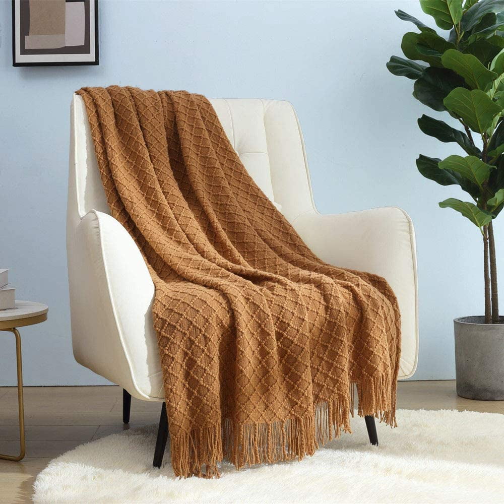 Cozy Fleece Home Decor Rustic Couch Sofa Chair Bed Throw Blanket, Soft Warm Light Weight in Spring Summer (50''X60'' Brown) - Cozy Fleece Throw Blanket for Couch & Bed - Default Title