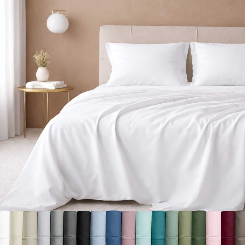 Cooling Sateen 100% Cotton Queen Sheets Set - 600 Thread Count 100% Cotton Sheets Queen, Sateen Deep Pocket Adult/Teen 4 Piece Bed Sh - Cooling Hotel Quality Bedding Sheets and Pillowcases - Default Title