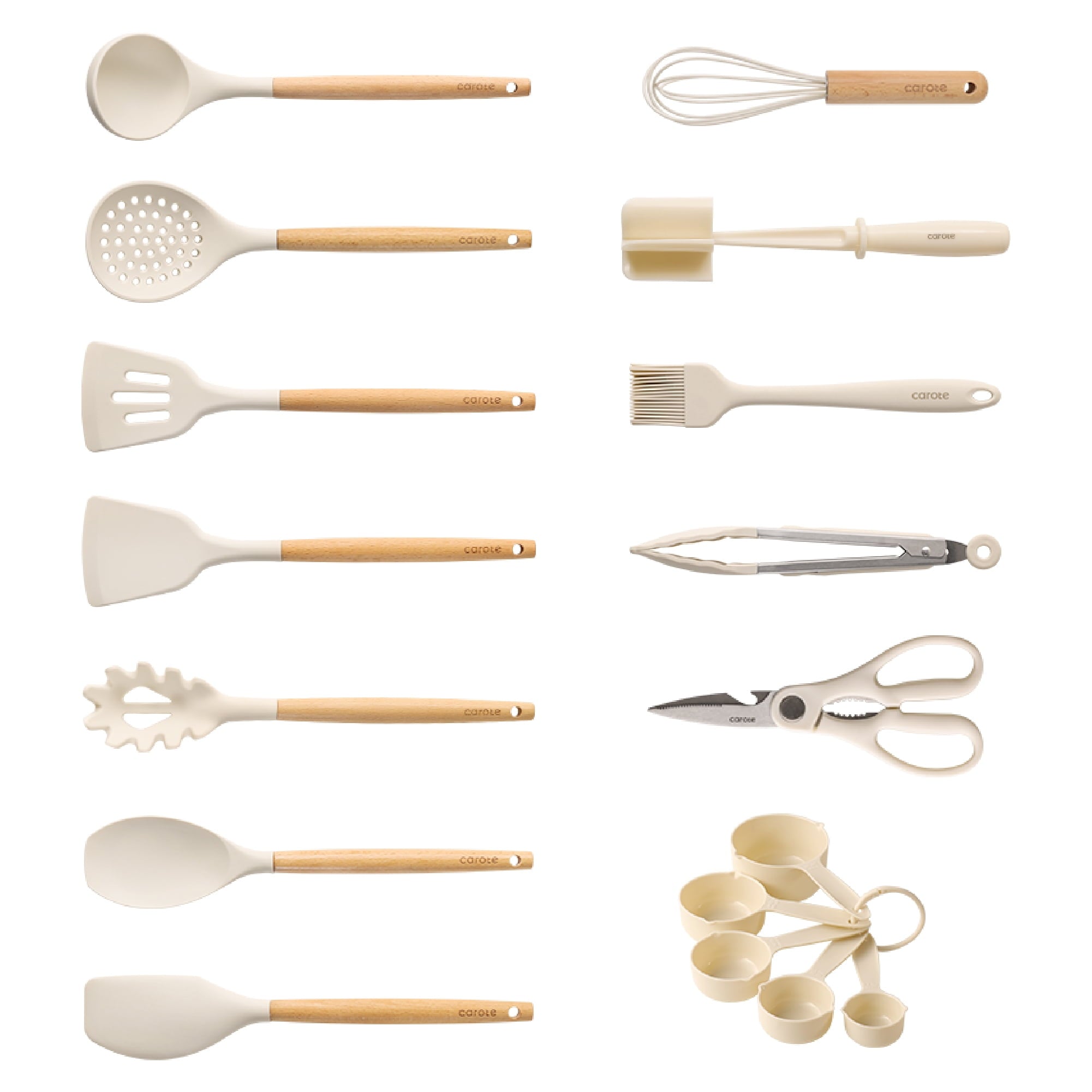 High-Precision 17-Piece Silicone and Wood Cooking Utensil Set, Heat-Resistant, Safe for Nonstick Cookware - Heavy Duty Stainless Steel Kitchen Shears - Default Title